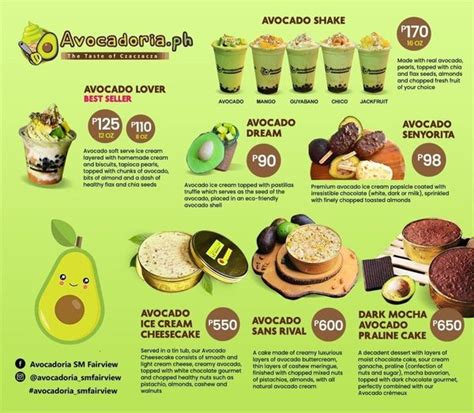 avocadoria|avocaderia menu.